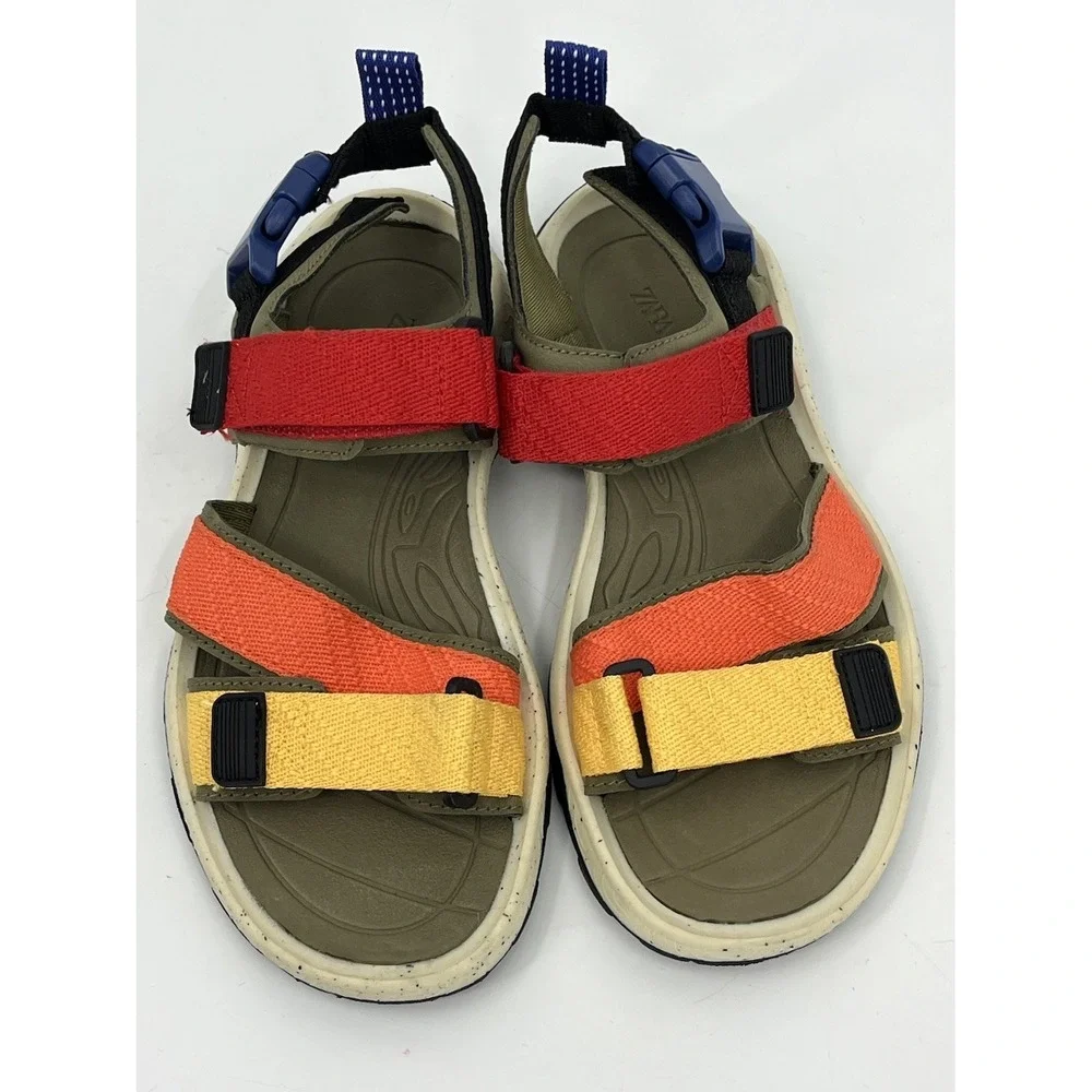 Zara Multicolored Strappy Sandals Boys Kids Shoes Size 36 US Size 5